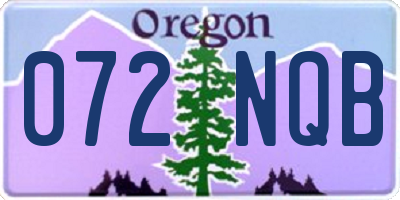 OR license plate 072NQB