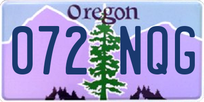 OR license plate 072NQG