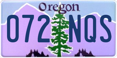 OR license plate 072NQS