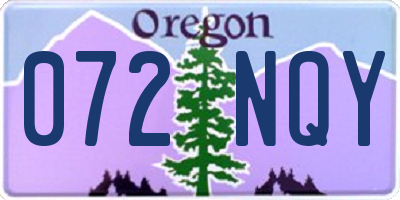 OR license plate 072NQY