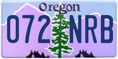 OR license plate 072NRB