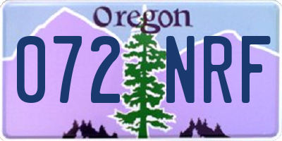 OR license plate 072NRF