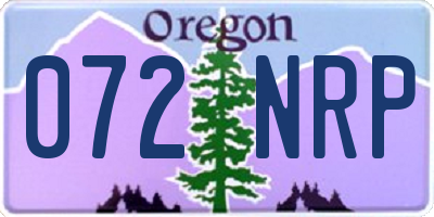 OR license plate 072NRP