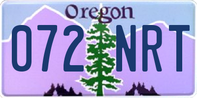 OR license plate 072NRT