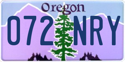 OR license plate 072NRY