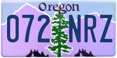 OR license plate 072NRZ