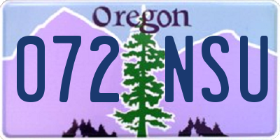 OR license plate 072NSU