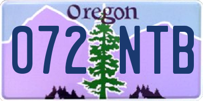 OR license plate 072NTB