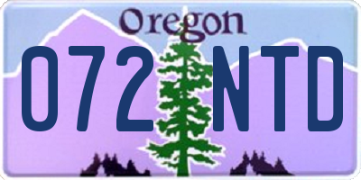 OR license plate 072NTD