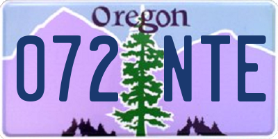 OR license plate 072NTE
