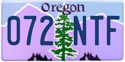OR license plate 072NTF