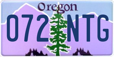 OR license plate 072NTG
