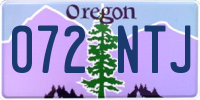 OR license plate 072NTJ