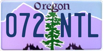 OR license plate 072NTL