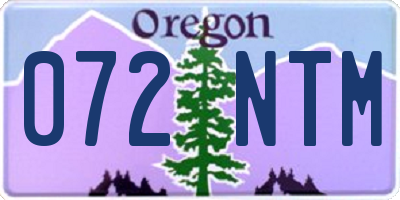 OR license plate 072NTM
