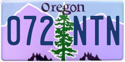 OR license plate 072NTN