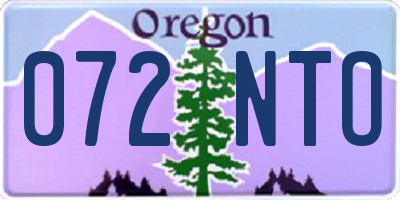 OR license plate 072NTO