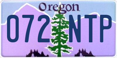 OR license plate 072NTP