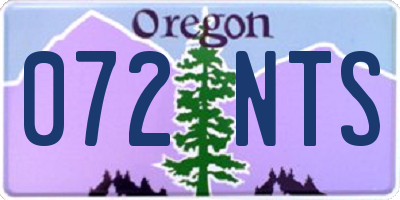 OR license plate 072NTS