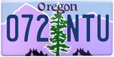 OR license plate 072NTU