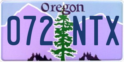 OR license plate 072NTX