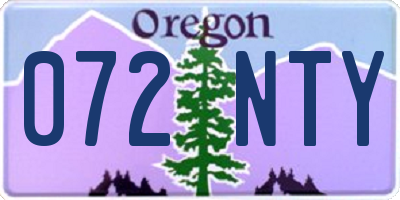 OR license plate 072NTY