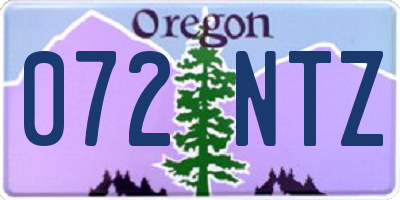 OR license plate 072NTZ