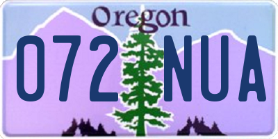 OR license plate 072NUA