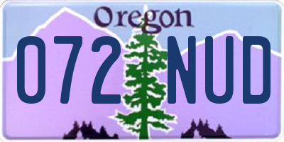 OR license plate 072NUD