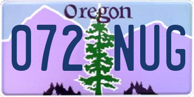 OR license plate 072NUG