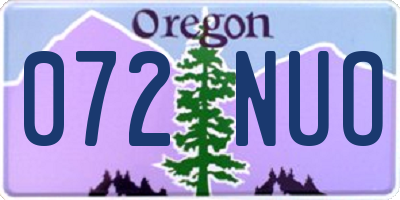 OR license plate 072NUO