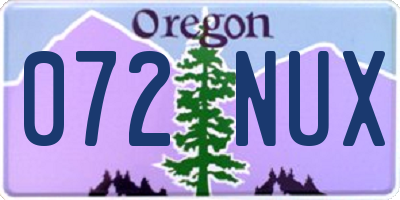 OR license plate 072NUX