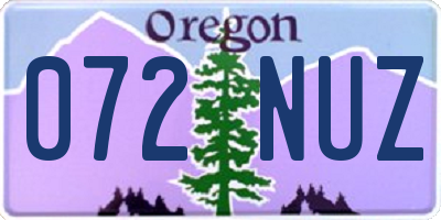 OR license plate 072NUZ