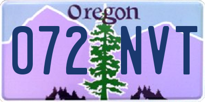 OR license plate 072NVT