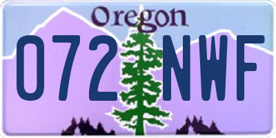 OR license plate 072NWF