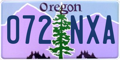 OR license plate 072NXA