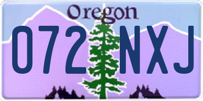 OR license plate 072NXJ