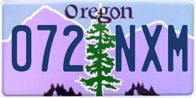 OR license plate 072NXM