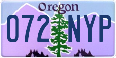 OR license plate 072NYP