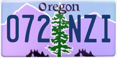 OR license plate 072NZI