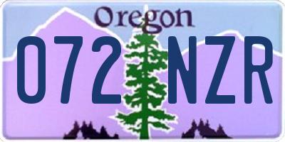 OR license plate 072NZR