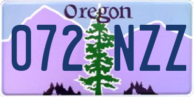 OR license plate 072NZZ