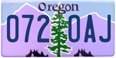 OR license plate 072OAJ