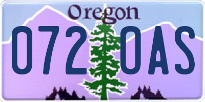 OR license plate 072OAS