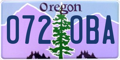 OR license plate 072OBA