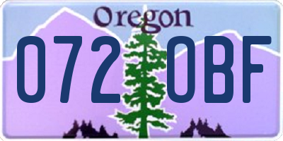 OR license plate 072OBF