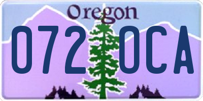 OR license plate 072OCA