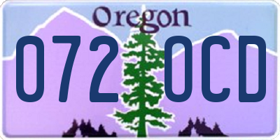 OR license plate 072OCD