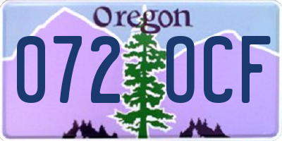 OR license plate 072OCF