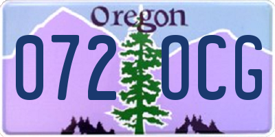 OR license plate 072OCG